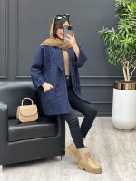 پالتو یقه آرشال آستین پاگن کد 4091 - تصویر 7