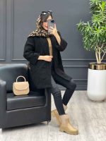 پالتو یقه آرشال آستین پاگن کد 4091 - تصویر 17