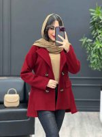 پالتو چهاردکمه جیب نما کد 3904 - تصویر 2