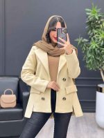 پالتو چهاردکمه جیب نما کد 3904