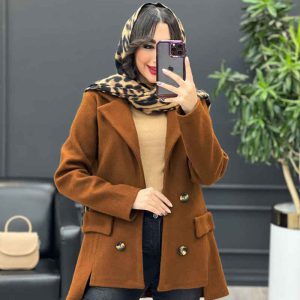 پالتو چهاردکمه جیب نما کد 3904