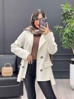 پالتو چهاردکمه جیب نما کد 3904 - تصویر 4