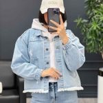 کت جین نیم تنه پایین ریش کد 3914