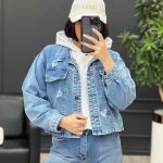 کت جین نیم تنه زاپ دار کد 3913