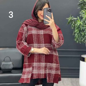 پالتو جلو بسته یقه چاک دار کد 3923