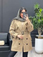 بارانی شش دکمه ژیله گرد کوتاه کد 3930 - تصویر 3