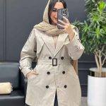 بارانی شش دکمه ژیله گرد کوتاه کد 3930