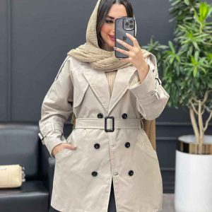 بارانی شش دکمه ژیله گرد کوتاه کد 3930