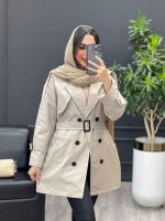 بارانی شش دکمه ژیله گرد کوتاه کد 3930 - تصویر 17
