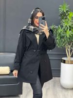 بارانی شش دکمه ژیله گرد کوتاه کد 3930 - تصویر 9