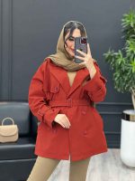 بارانی شش دکمه پشت پاگن کد 3981 - تصویر 9