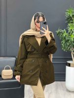 بارانی شش دکمه پشت پاگن کد 3981 - تصویر 8