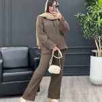 ست بافت یقه زیپ 3983