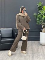 ست بافت یقه زیپ 3983