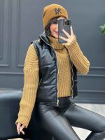 پافر چرم نیم تنه کد3778 - تصویر 5