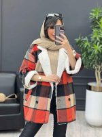 پالتو چهارخونه یقه تدی کد 3985 - تصویر 10