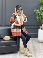 پالتو چهارخونه یقه تدی کد 3985 - تصویر 26