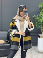 پالتو چهارخونه یقه تدی کد 3985 - تصویر 9