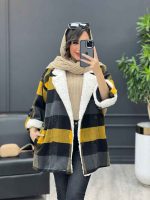 پالتو چهارخونه یقه تدی کد 3985 - تصویر 17