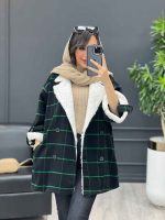 پالتو چهارخونه یقه تدی کد 3985 - تصویر 8