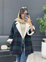 پالتو چهارخونه یقه تدی کد 3985 - تصویر 13