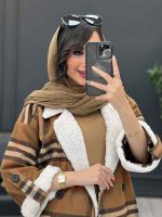 پالتو چهارخونه یقه تدی کد 3985 - تصویر 12