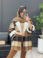 پالتو چهارخونه یقه تدی کد 3985 - تصویر 27