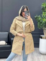 بارانی یقه دوبل کد 3978 - تصویر 14