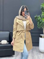 بارانی یقه دوبل کد 3978 - تصویر 5