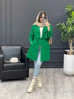 بارانی یقه دوبل کد 3978 - تصویر 4