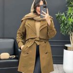 بارانی یقه دوبل کد 3978