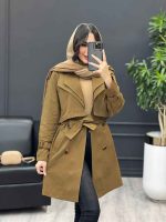 بارانی یقه دوبل کد 3978 - تصویر 7