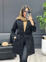 بارانی یقه دوبل کد 3978 - تصویر 3