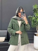 بارانی ده دکمه کمر کش کد 3818