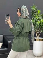 بارانی ده دکمه کمر کش کد 3818 - تصویر 8