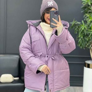 کاپشن چهار جیب کمر دار کد 3976