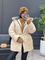 کاپشن چهار جیب کمر دار کد 3976 - تصویر 4