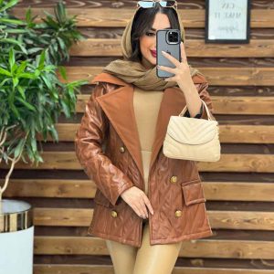 کاپشن چرم شش دکمه کد 4024