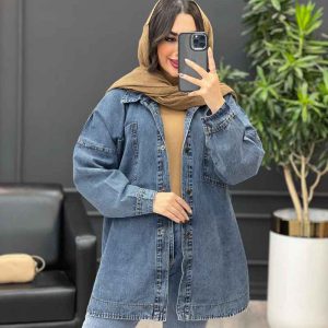 مانتو جین دو جیب پایین هلال کد 4030