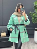 پالتو سر آستین چرم کد 3840
