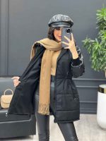 کاپشن مموری آستین چرم کد 3996 - تصویر 4