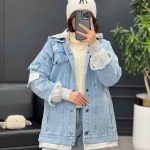 جین ترکیبی آستین دورس کد 4029