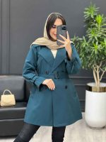 بارانی چهاردکمه سرشانه پاگن کد 4037 - تصویر 4