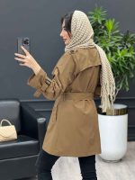بارانی چهاردکمه سرشانه پاگن کد 4037 - تصویر 17