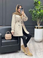 بارانی چهاردکمه سرشانه پاگن کد 4037 - تصویر 20