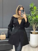 بارانی چهاردکمه سرشانه پاگن کد 4037 - تصویر 19