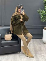 پالتو جلو باز کمردار کد 4046 - تصویر 17