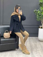 پالتو جلو باز کمردار کد 4046 - تصویر 25