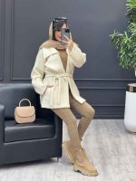 پالتو جلو باز کمردار کد 4046 - تصویر 30