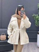 پالتو جلو باز کمردار کد 4046 - تصویر 7